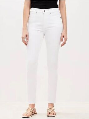 LOFT White High-Rise Cropped Slim Jeans Sz 27